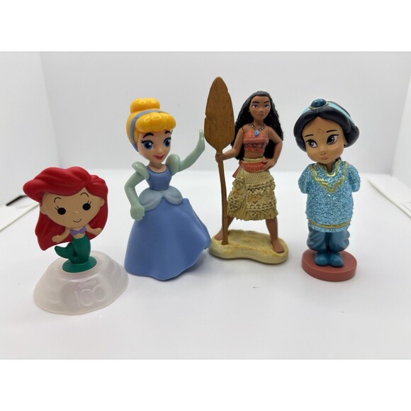 Disney Other - Disney Princess Lot Moana Jasmine Cinderella Ariel Cake Topper Figurines